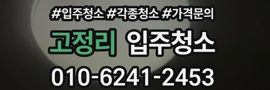 고정리 이사청소