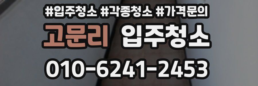 고문리 이사청소