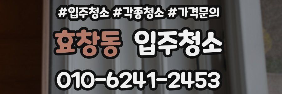 효창동 이사청소