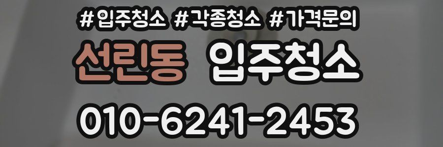 선린동 이사청소