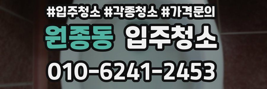 원종동 이사청소
