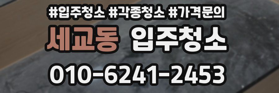 세교동 이사청소