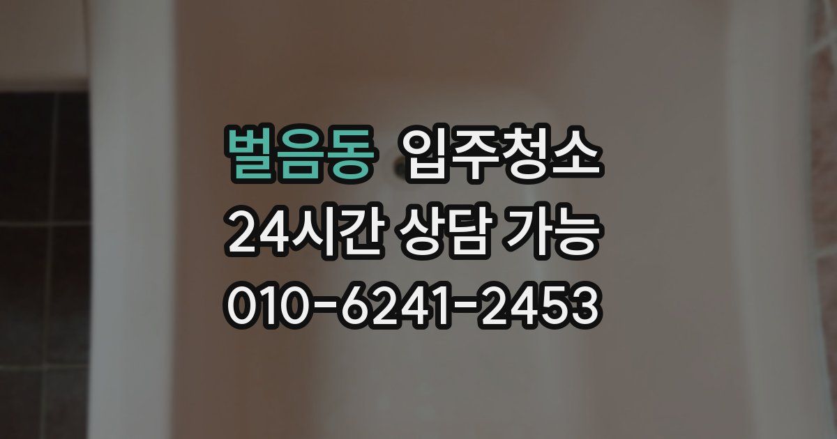 벌음동 입주청소