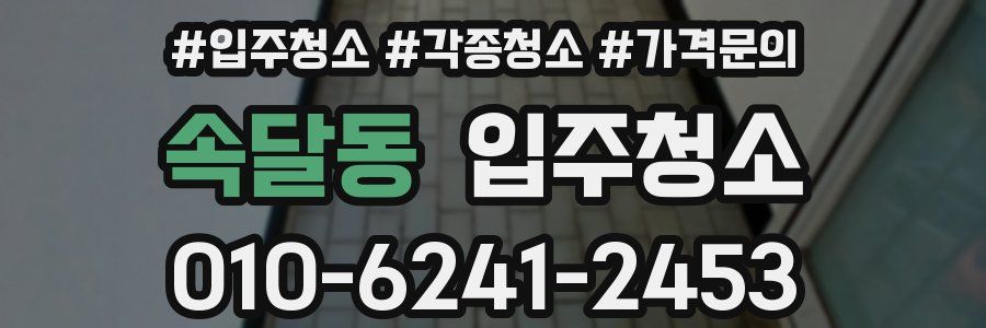 속달동 이사청소