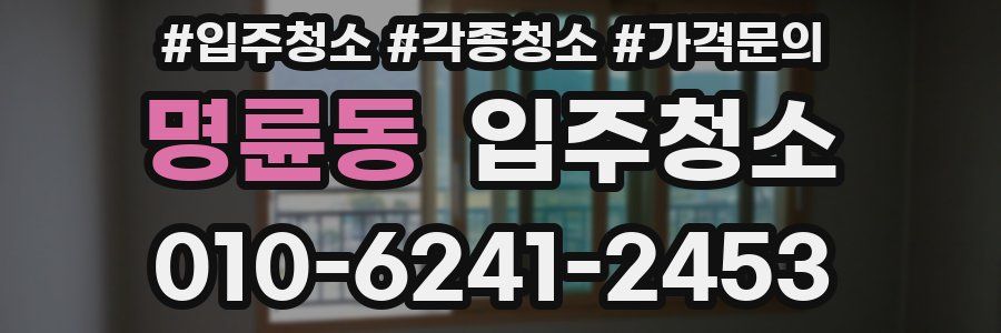 명륜동 이사청소