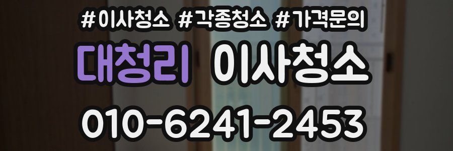 대청리 이사청소