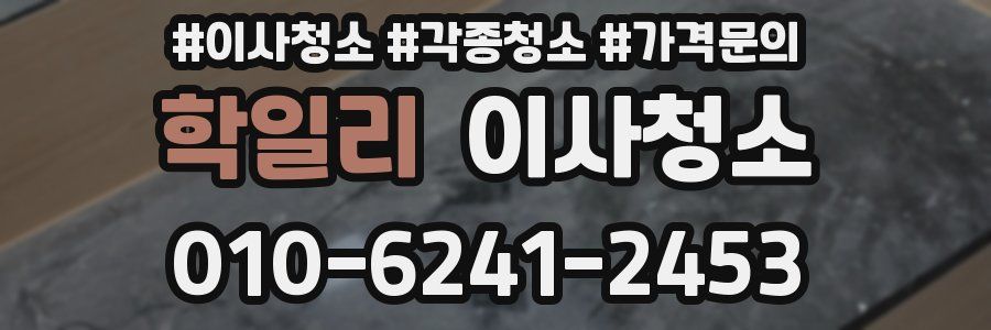 학일리 이사청소