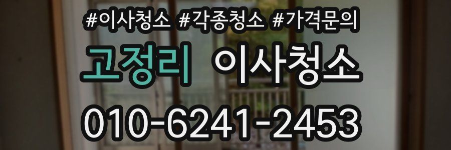 고정리 이사청소