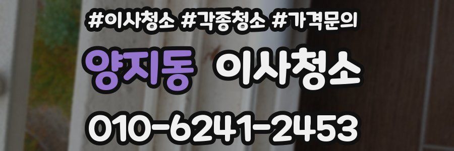 양지동 이사청소