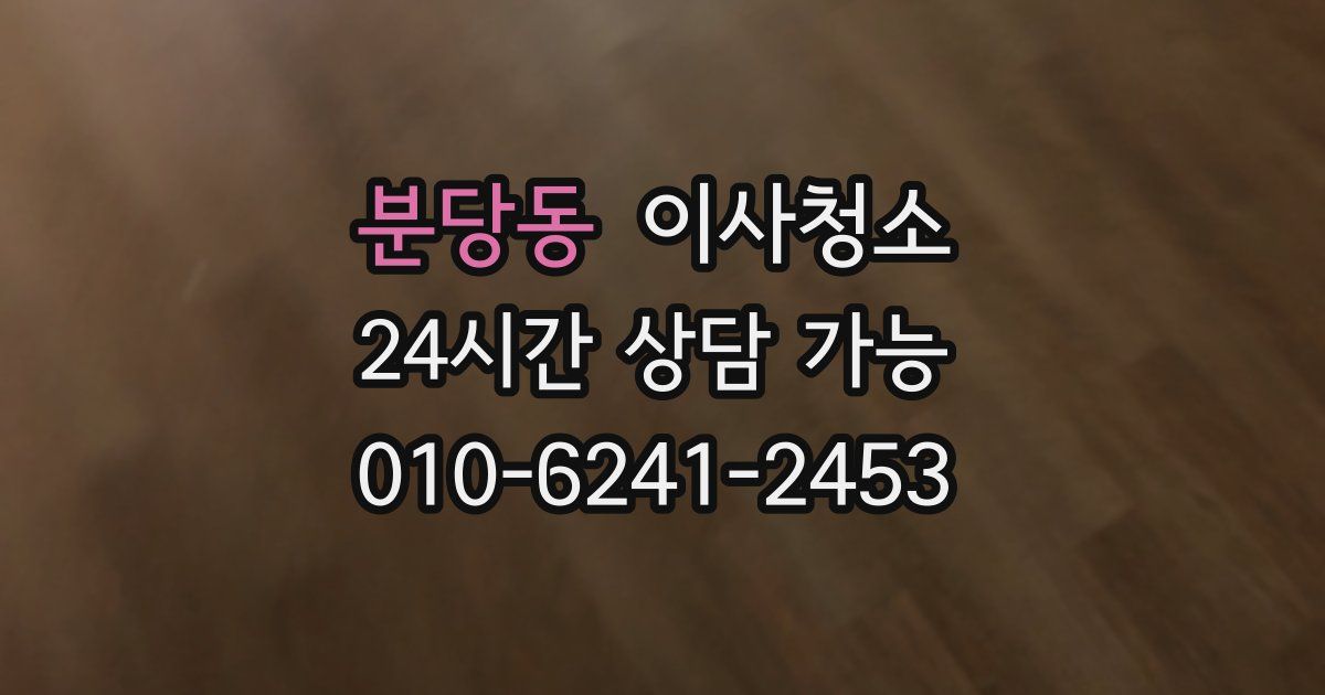 분당동 입주청소