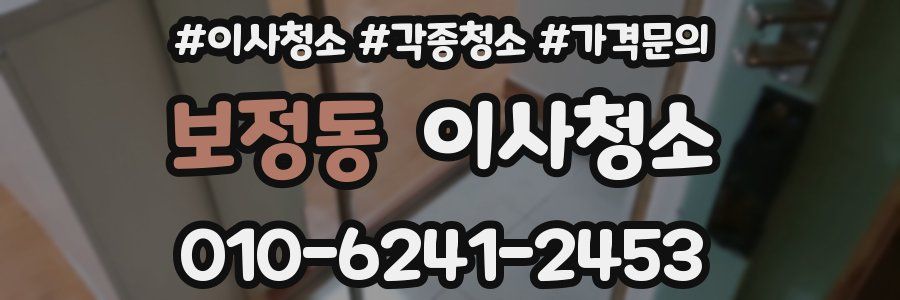 보정동 이사청소
