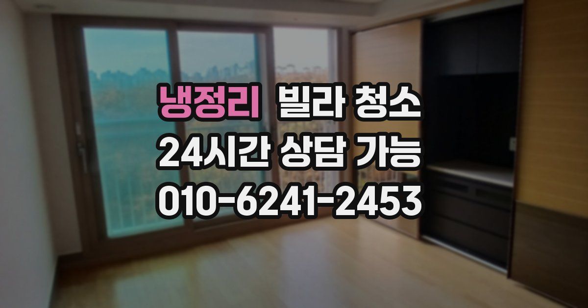 냉정리 빌라 청소