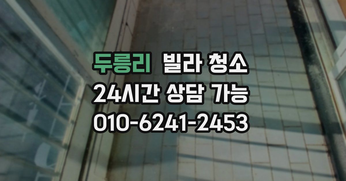 두릉리 빌라 청소