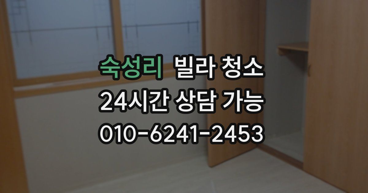 숙성리 빌라 청소