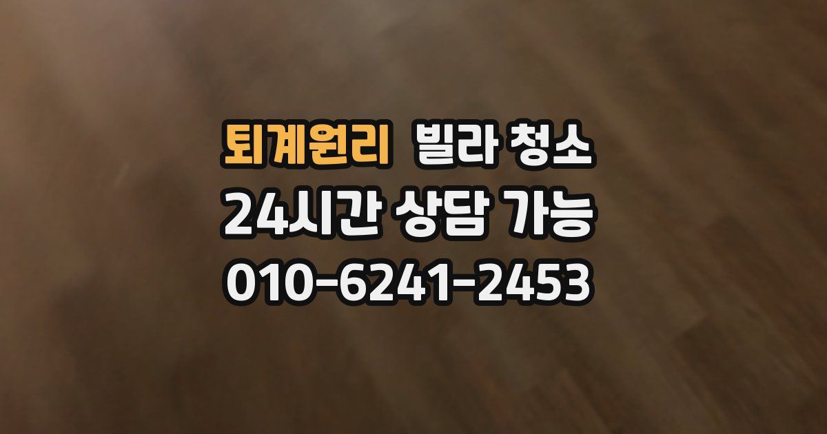 퇴계원리 빌라 청소