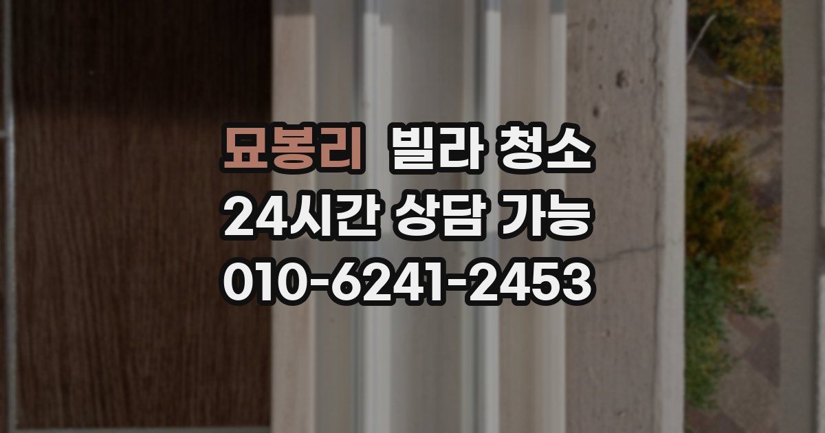 묘봉리 빌라 청소