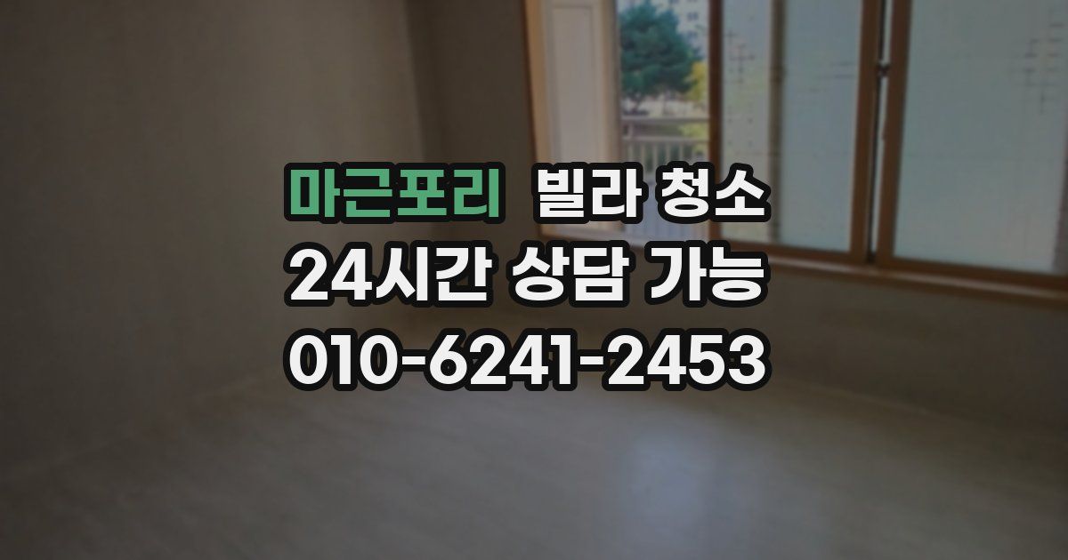 마근포리 빌라 청소