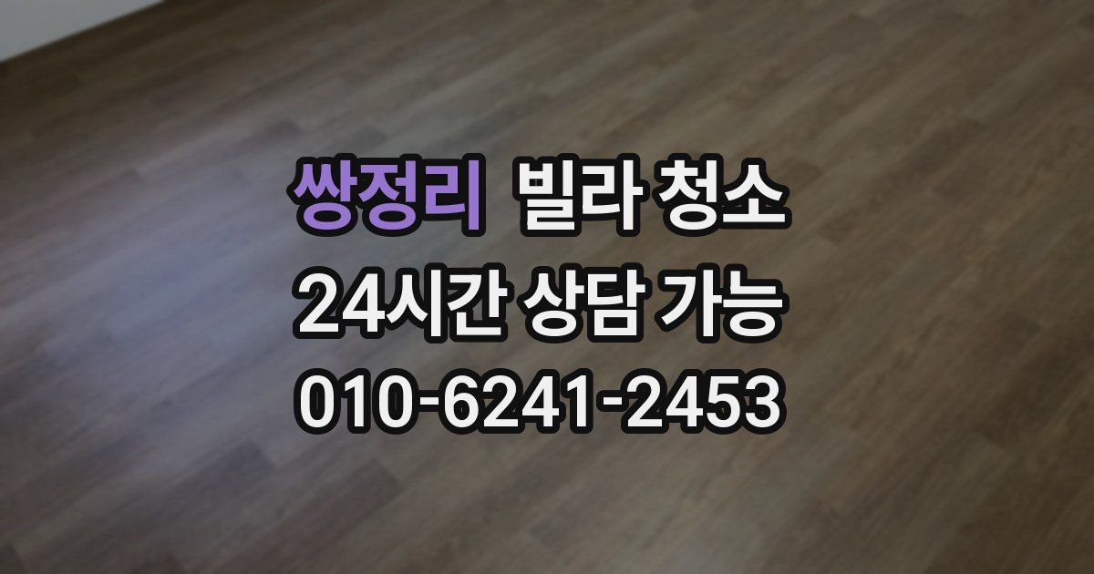 쌍정리 빌라 청소