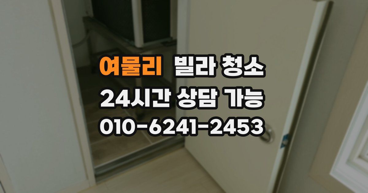 여물리 빌라 청소