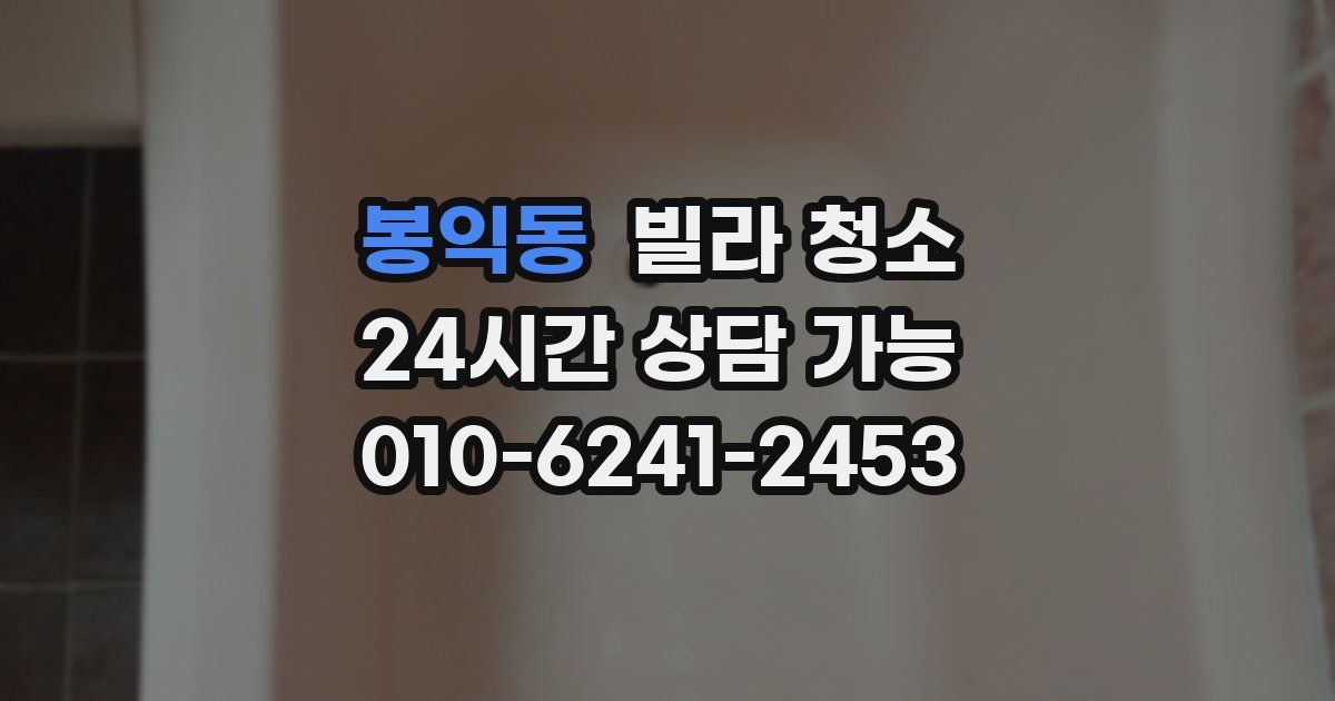 봉익동 빌라 청소