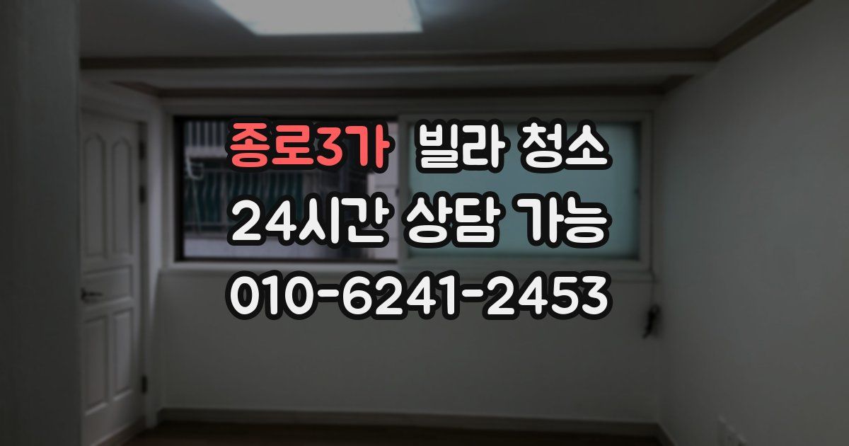 종로3가 빌라 청소