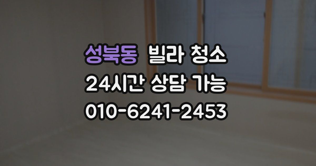 성북동 빌라 청소