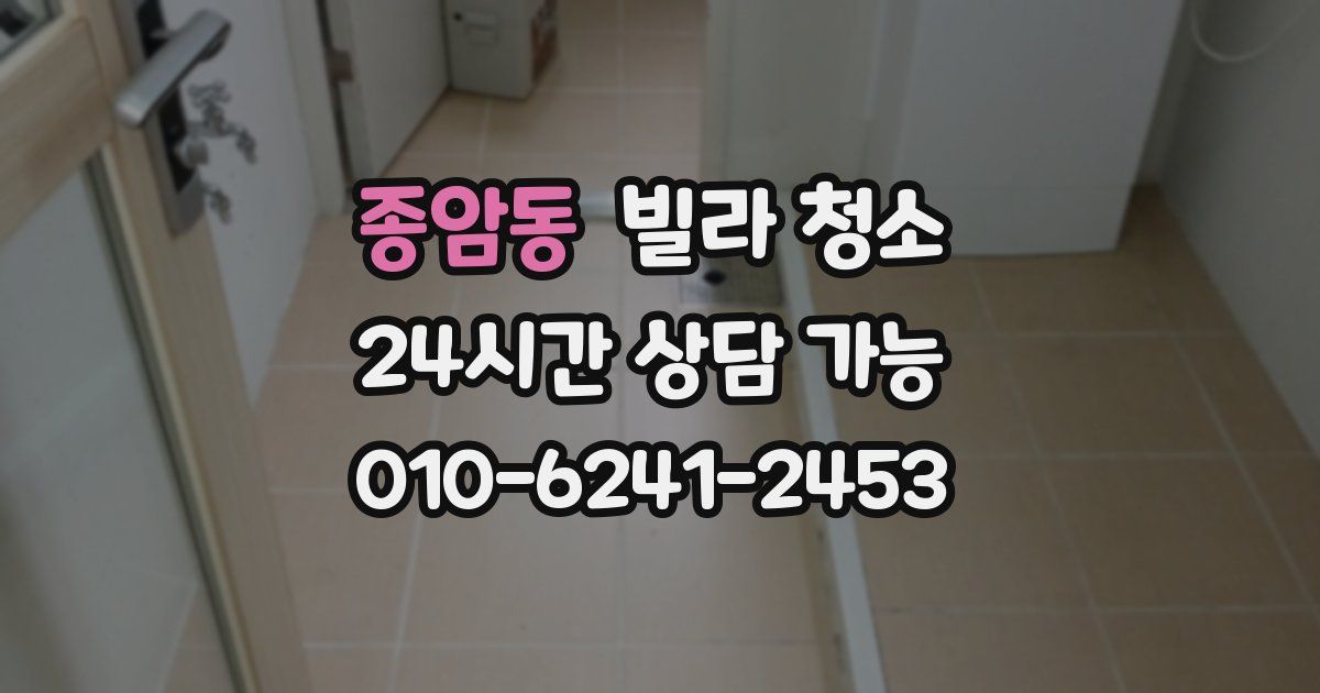 종암동 빌라 청소