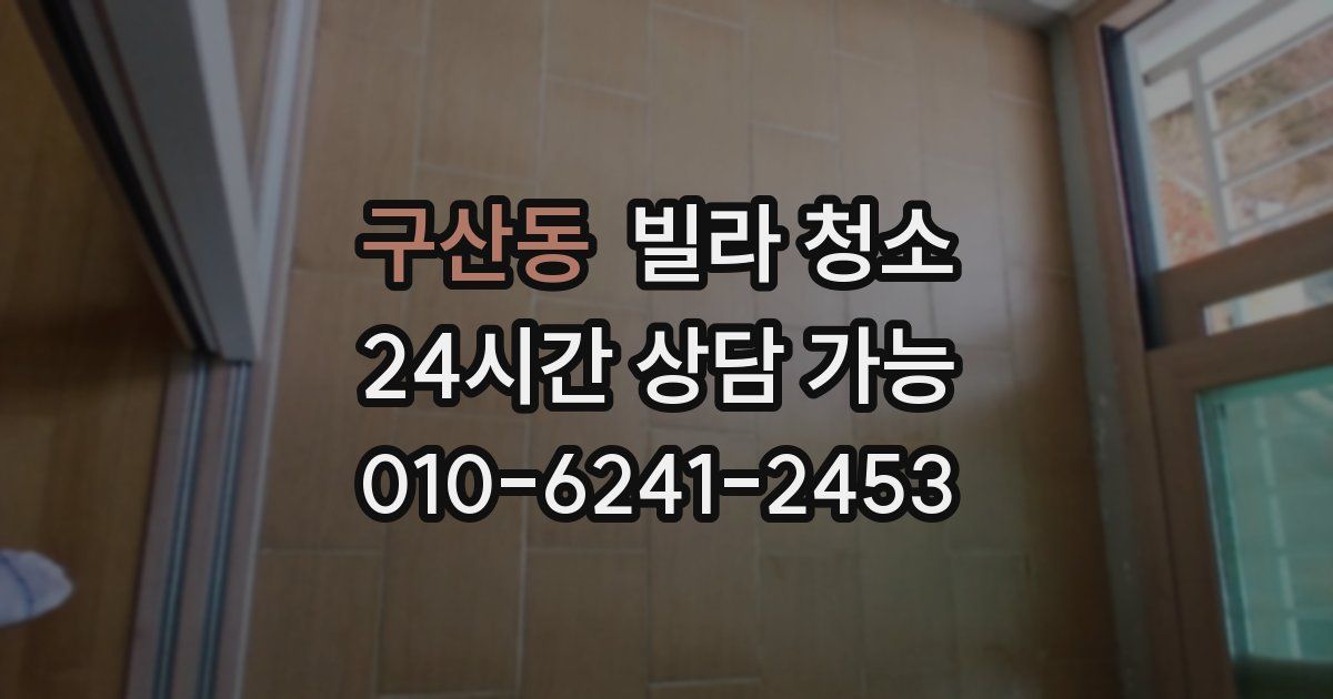 구산동 빌라 청소