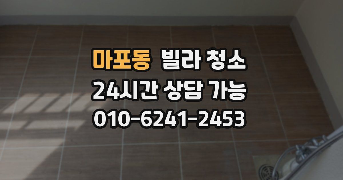 마포동 빌라 청소