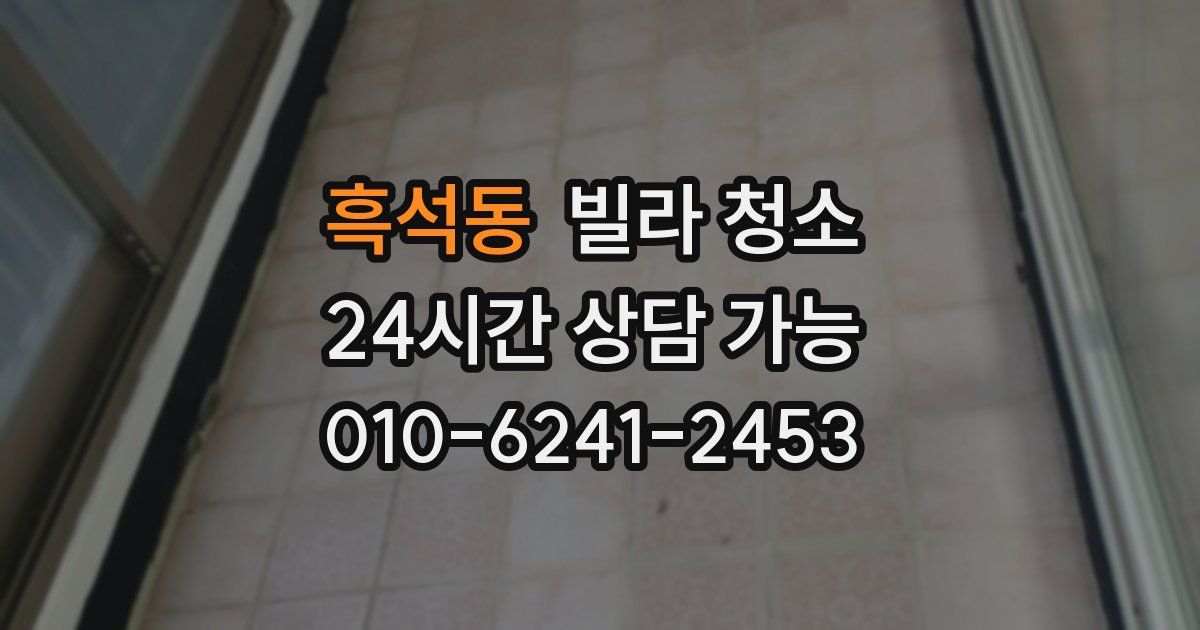 흑석동 빌라 청소