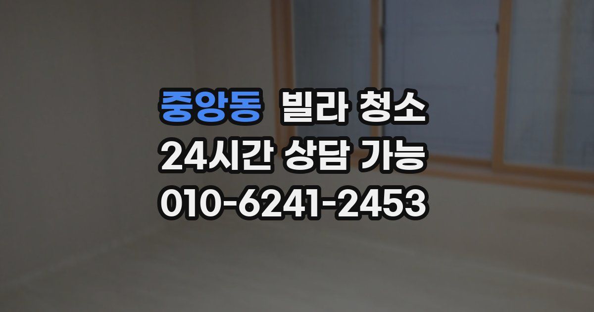 중앙동 빌라 청소