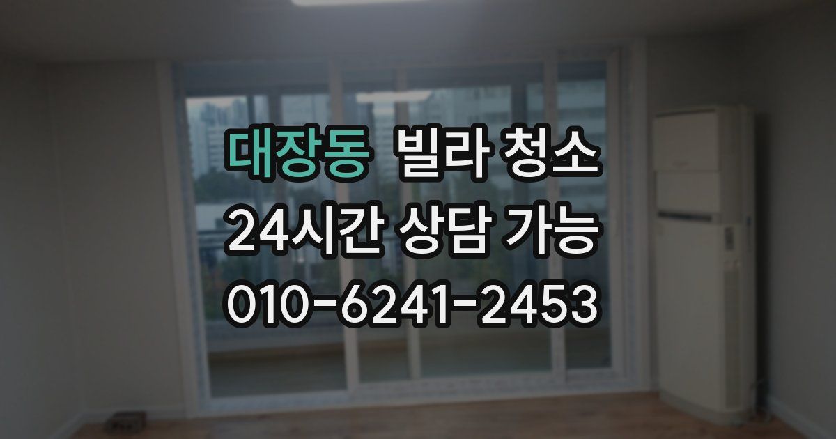 대장동 빌라 청소