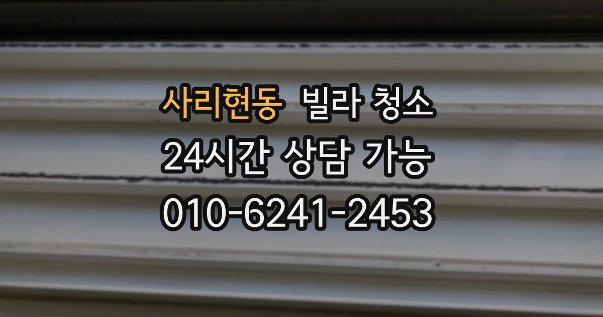 사리현동 빌라 청소