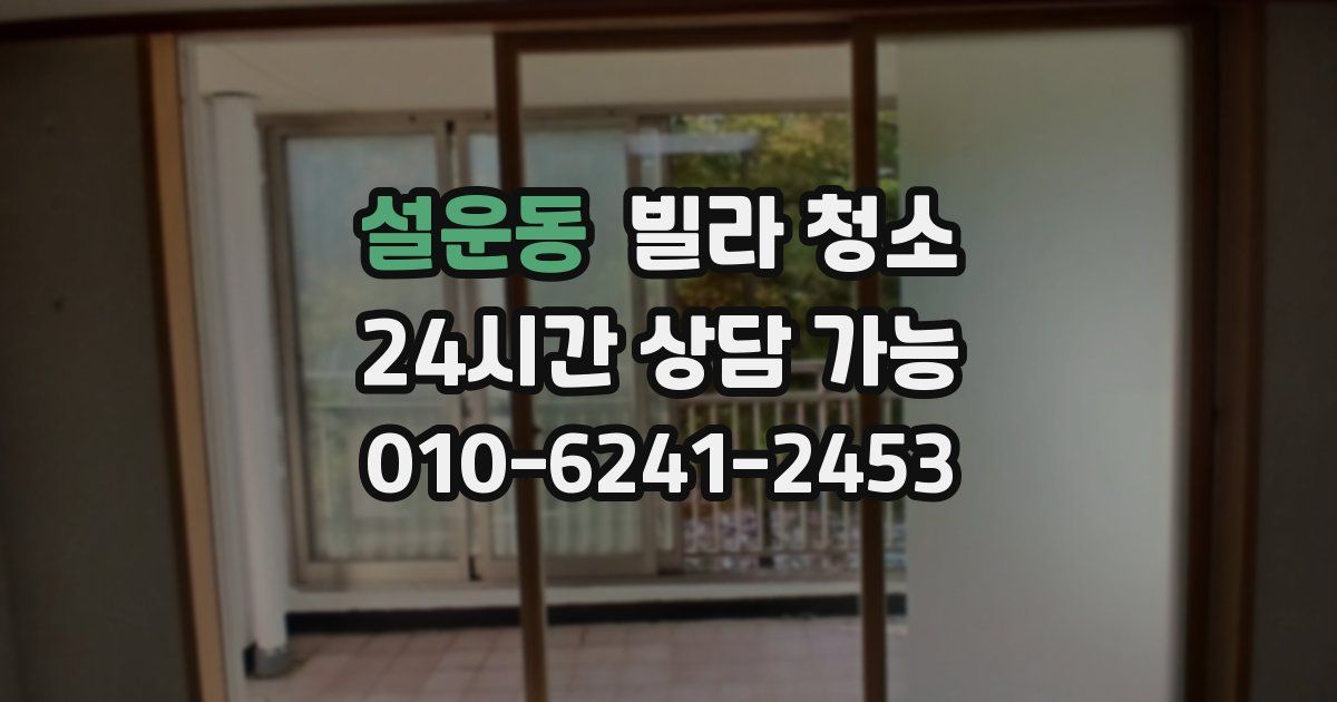 설운동 빌라 청소