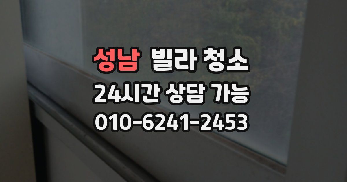 성남 빌라 청소