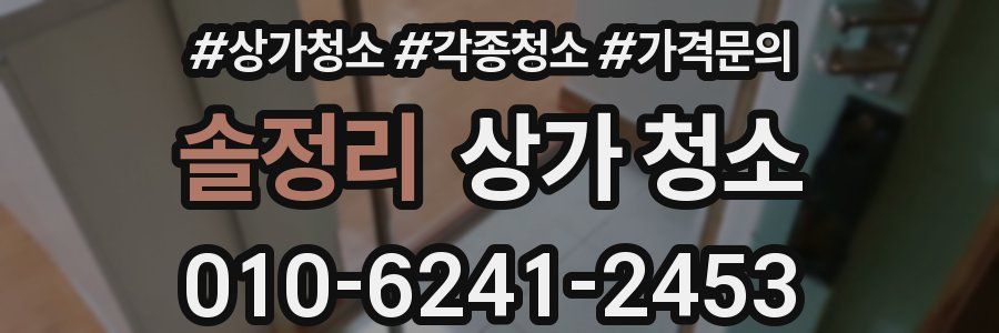 솔정리 상가 청소