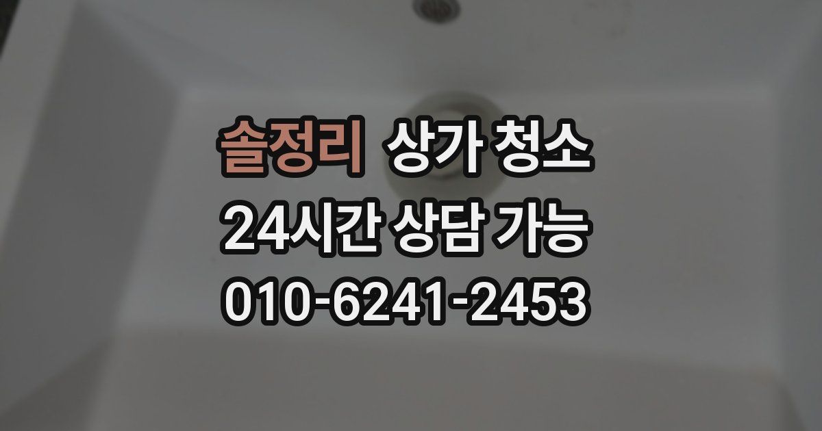 솔정리 상가 청소