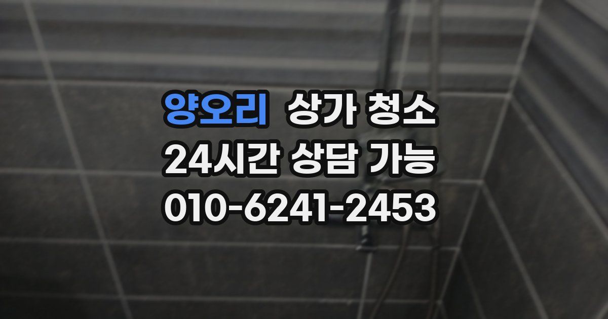 양오리 상가 청소