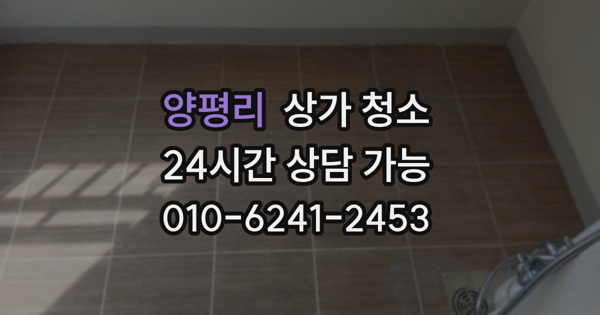 양평리 상가 청소