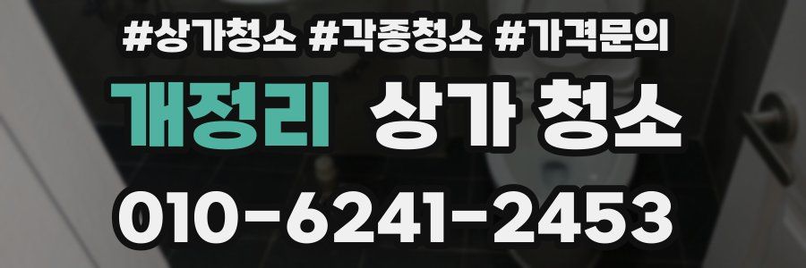 개정리 상가 청소
