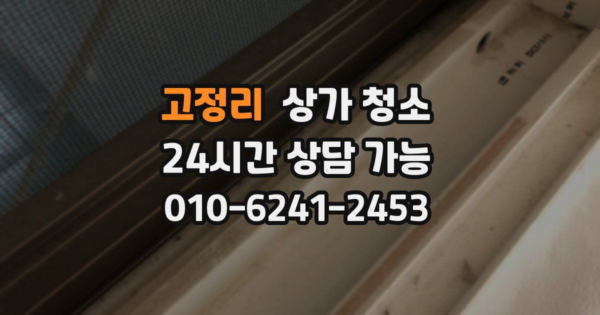 고정리 상가 청소