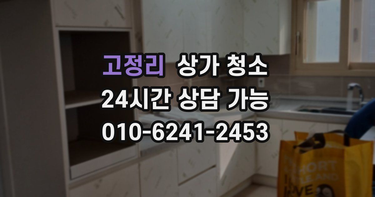 고정리 상가 청소