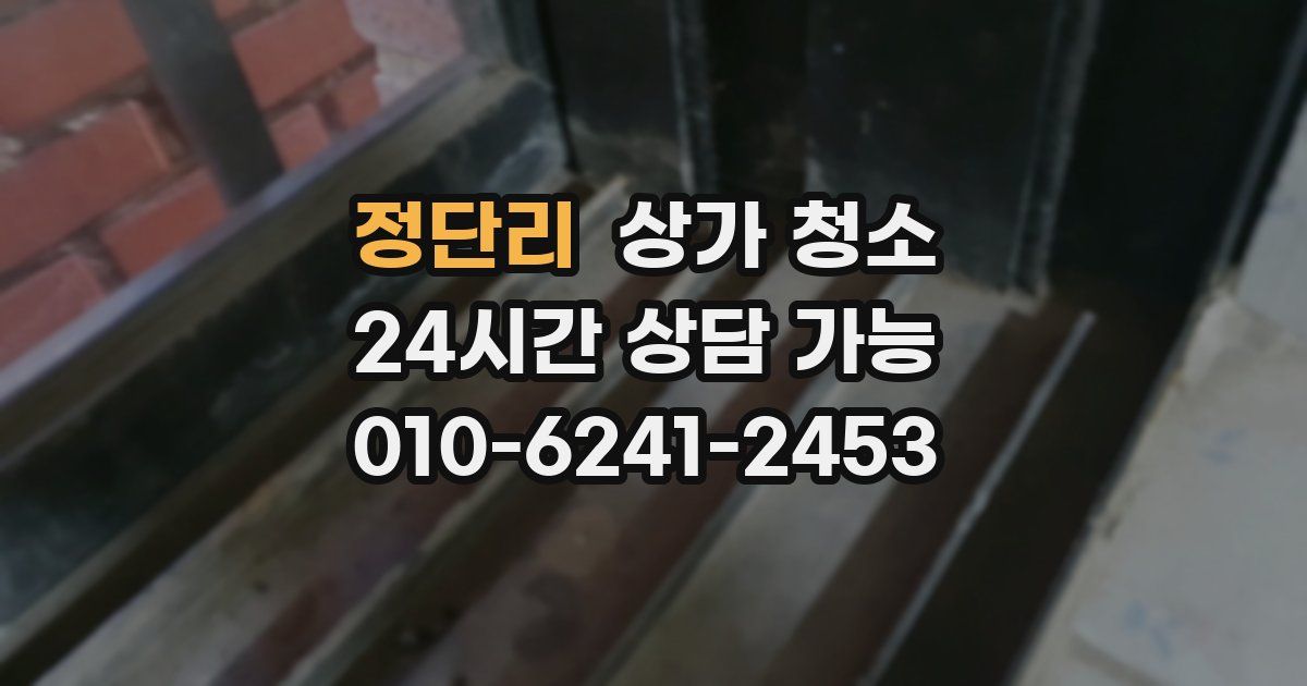 정단리 상가 청소