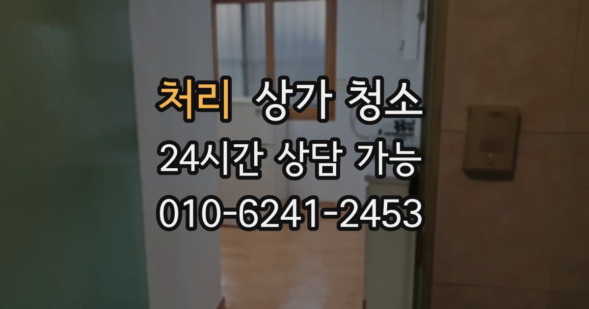 처리 상가 청소