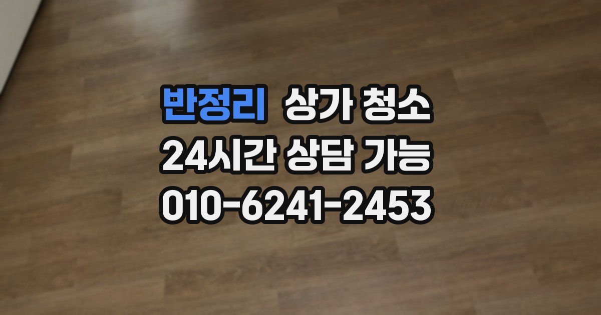 반정리 상가 청소