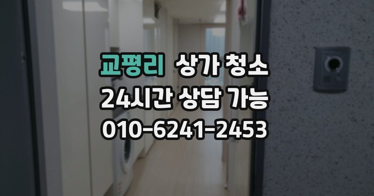 교평리 상가 청소