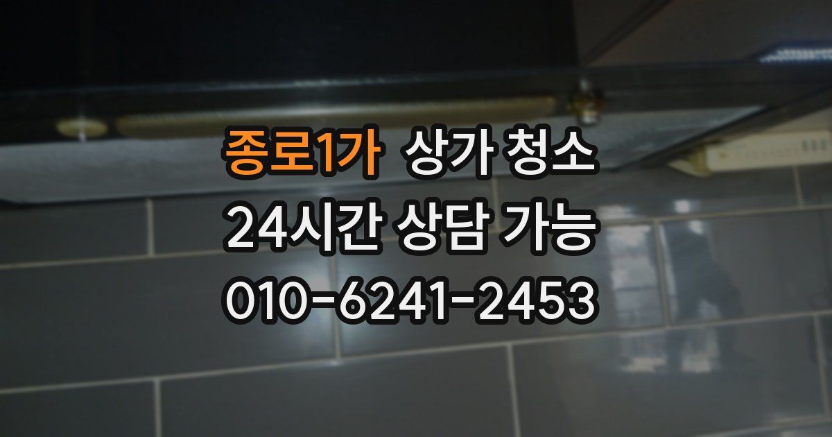 종로1가 상가 청소
