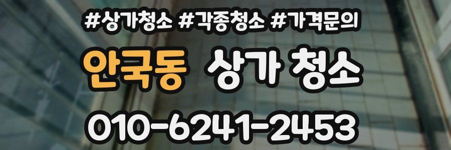 안국동 상가 청소
