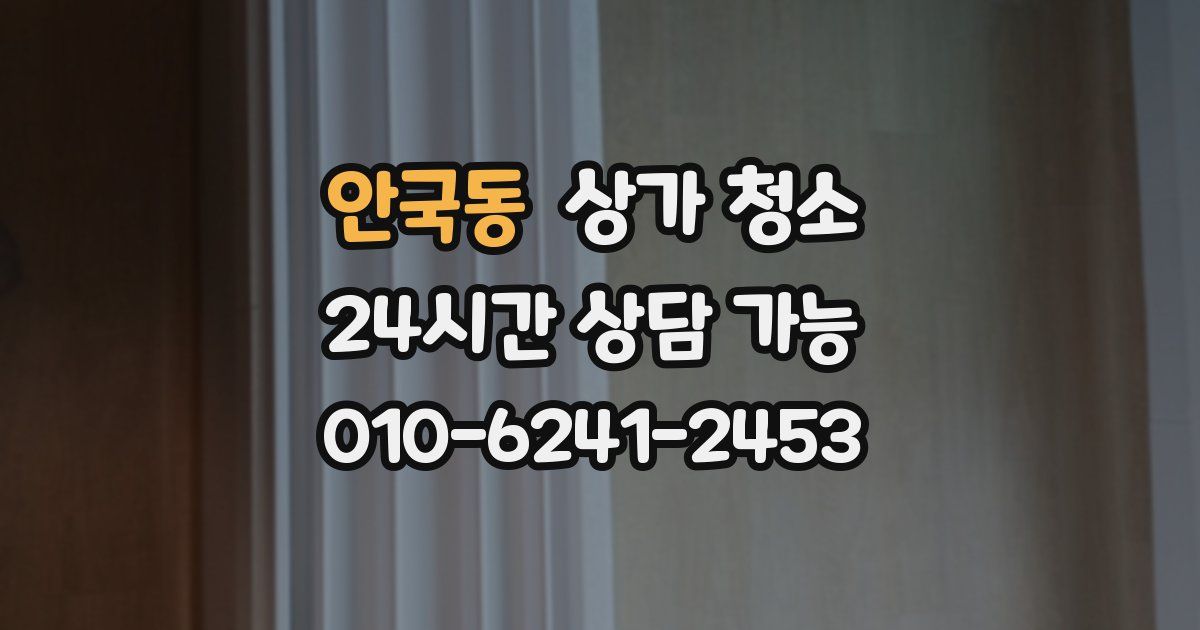 안국동 상가 청소