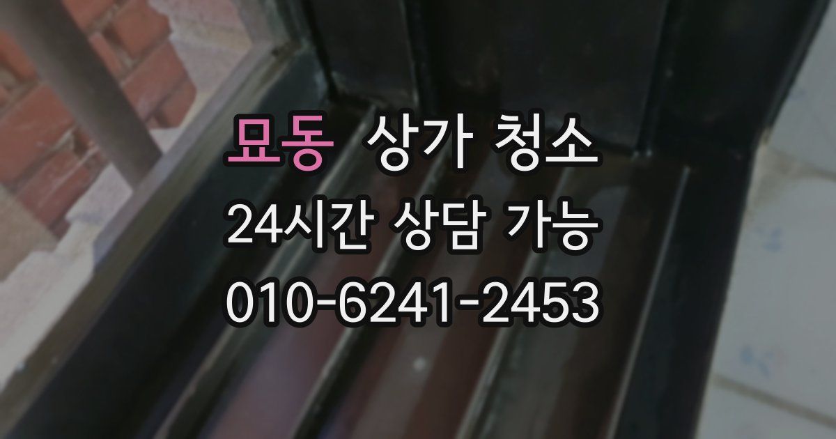 묘동 상가 청소